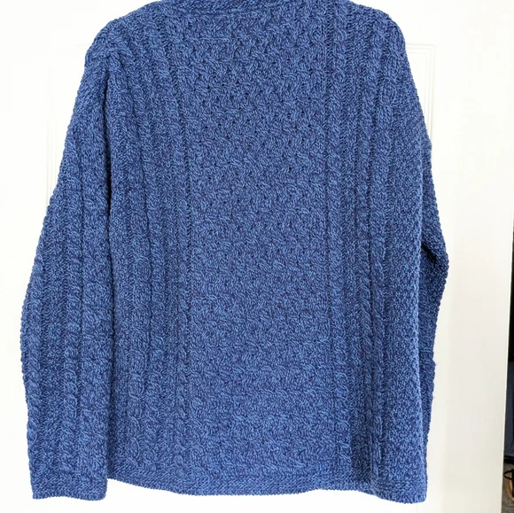 Aran Crafts Blue Women's Cardigan Sweater - Picture 3 of 6